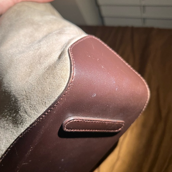 Salvatore Ferragamo brown leather straps and tan suede bag. Great condition - Picture 6 of 16